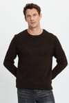 Slim Fit Bisiklet Yaka Petek Desenli Erkek Kazak
