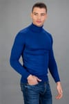 Slim Fit Dar Kesim Tam Balıkçı Yaka Düz Erkek Kazak