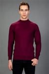 Slim Fit Dar Kesim Yarım Balıkçı Yaka Düz Erkek Kazak