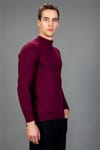 Slim Fit Dar Kesim Yarım Balıkçı Yaka Düz Erkek Kazak