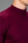 Slim Fit Dar Kesim Yarım Balıkçı Yaka Düz Erkek Kazak
