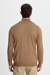 Slim Fit Yarım Balıkçı Yaka Düz Erkek Kazak