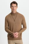 Slim Fit Yarım Balıkçı Yaka Düz Erkek Kazak