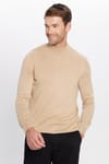 Erkek Slim Fit Dar Kesim Yarım Balıkçı Yaka Düz Taş Triko Kazak