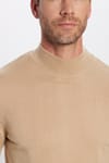 Erkek Slim Fit Dar Kesim Yarım Balıkçı Yaka Düz Taş Triko Kazak