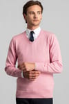 Slim Fit Dar Kesim V Yaka Pamuklu Erkek Kazak