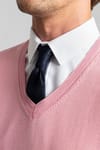 Slim Fit Dar Kesim V Yaka Pamuklu Erkek Kazak