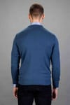 Slim Fit Dar Kesim V Yaka Pamuklu Erkek Kazak