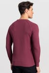 Slim Fit Dar Kesim Bisiklet Yaka Kendinden Desenli Erkek Kazak