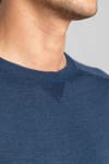 Slim Fit Dar Kesim Bisiklet Yaka Düz Yün Erkek Kazak