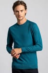 Slim Fit Dar Kesim Bisiklet Yaka Düz Yün Erkek Kazak