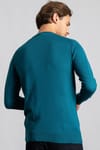 Slim Fit Dar Kesim Bisiklet Yaka Düz Yün Erkek Kazak
