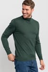 Slim Fit Dar Kesim Tam Balıkçı Yaka İnce Yün Erkek Kazak