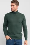 Slim Fit Dar Kesim Tam Balıkçı Yaka İnce Yün Erkek Kazak