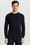 Slim Fit Dar Kesim Kendinden Desenli Erkek Kazak