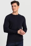 Slim Fit Dar Kesim Kendinden Desenli Erkek Kazak