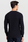 Slim Fit Dar Kesim Kendinden Desenli Erkek Kazak