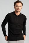 Slim Fit Dar Kesim Düğmeli Polo Yaka Düz Erkek Kazak