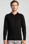 Slim Fit Dar Kesim Düğmeli Polo Yaka Düz Erkek Kazak