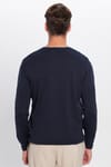 Erkek Slim Fit Bisiklet Yaka Lacivert Triko Kazak