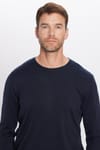 Erkek Slim Fit Bisiklet Yaka Lacivert Triko Kazak