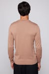 Slim Fit Bisiklet Yaka Krem Erkek Kazak