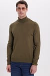 Slim Fit Tam Boğazlı Yaka Düz Yün Erkek Kazak