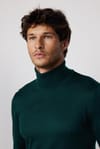 Slim Fit Tam Boğazlı Yaka Düz Yün Erkek Kazak
