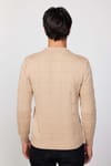 Slim Fit Bisiklet Yaka Kare Desenli Erkek Triko Kazak
