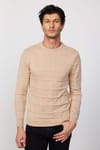 Slim Fit Bisiklet Yaka Kare Desenli Erkek Triko Kazak