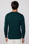 Slim Fit Bisiklet Yaka Kare Desenli Erkek Kazak