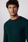 Slim Fit Bisiklet Yaka Kare Desenli Erkek Kazak