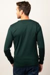 Slim Fit Dar Kesim Bisiklet Yaka Desenli Erkek Kazak