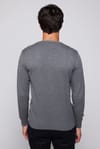 Slim Fit V Yaka Kareli Erkek Kazak