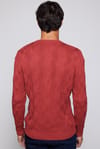 Slim Fit Bisiklet Yaka Desenli Erkek Kazak
