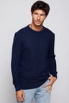 Slim Fit Bisiklet Yaka Armürlü Pamuklu Erkek Kazak
