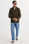 Slim Fit Dik Yaka Fermuarlı Erkek Kazak