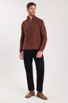 Slim Fit Dik Yaka Fermuarlı Erkek Kazak