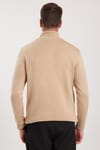 Erkek Slim Fit Dar Kesim Armürlü Fermuarlı Taş Dik Yaka Kazak