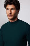 Slim Fit Yarım Balıkçı Yaka Tüylenme Yapmayan Yeşil Erkek Kazak