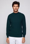 Slim Fit Yarım Balıkçı Yaka Tüylenme Yapmayan Yeşil Erkek Kazak
