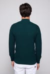 Slim Fit Yarım Balıkçı Yaka Tüylenme Yapmayan Yeşil Erkek Kazak