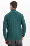 Slim Fit Dar Kesim Tam Balıkçı Yaka Desenli Erkek Triko Kazak