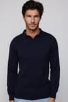 Slim Fit Dar Kesim Polo V Yaka Erkek Kazak
