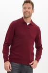 Erkek Standart Fit Normal Kesim Polo V Yaka Bordo Triko Kazak