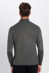 Erkek Slim Fit Dar Kesim Yumuşak Dokulu Tüylenmeyen Gri Tam Balıkçı Yaka Triko Kazak