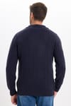 Erkek Standart Fit Normal Kesim Polo Yaka Lacivert Kazak