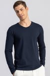 LONG SLV PLAIN V-NECK   T-SHIRT 90/1 SLIM FIT T-SHIRT