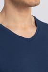 LONG SLV PLAIN V-NECK   T-SHIRT 90/1 SLIM FIT T-SHIRT