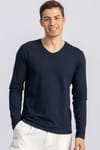 LONG SLV PLAIN V-NECK   T-SHIRT 90/1 SLIM FIT T-SHIRT